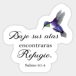 Bajo sus alas encontraras refugio Spanish bible verse Sticker